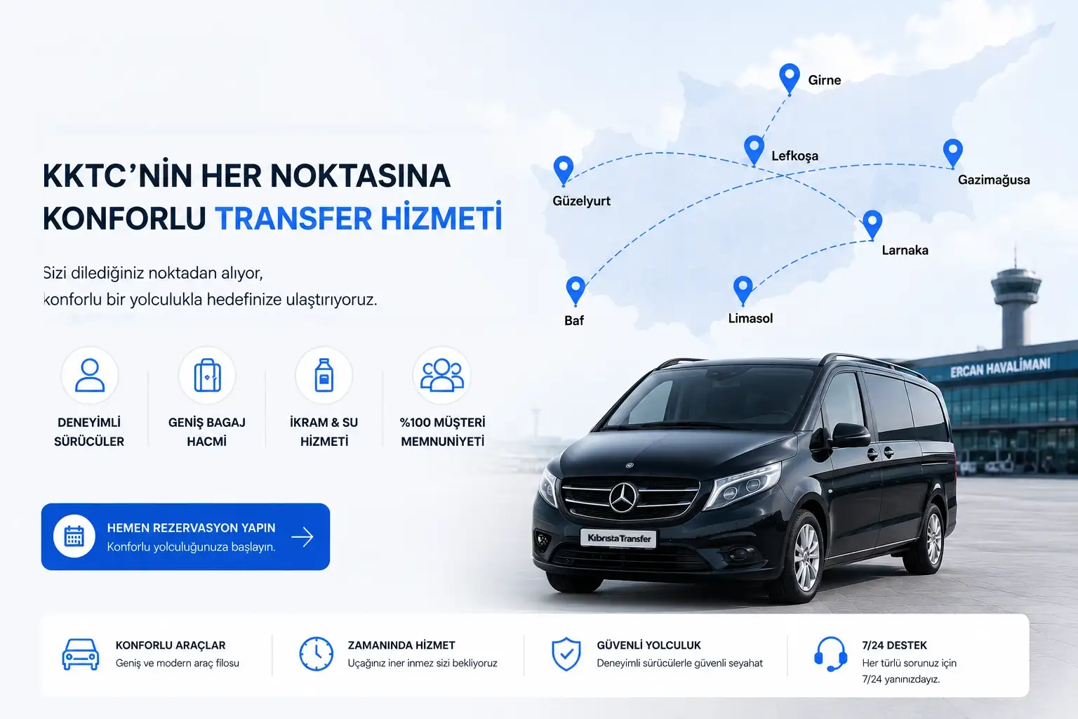 Comfortable Transfer to Everywhere in Northern Cyprus